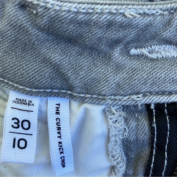 LOFT Flower Daisy Embroidered Jeans Grey White Curvy Skinny Ankle Spring 10/30 - Picture 15 of 16